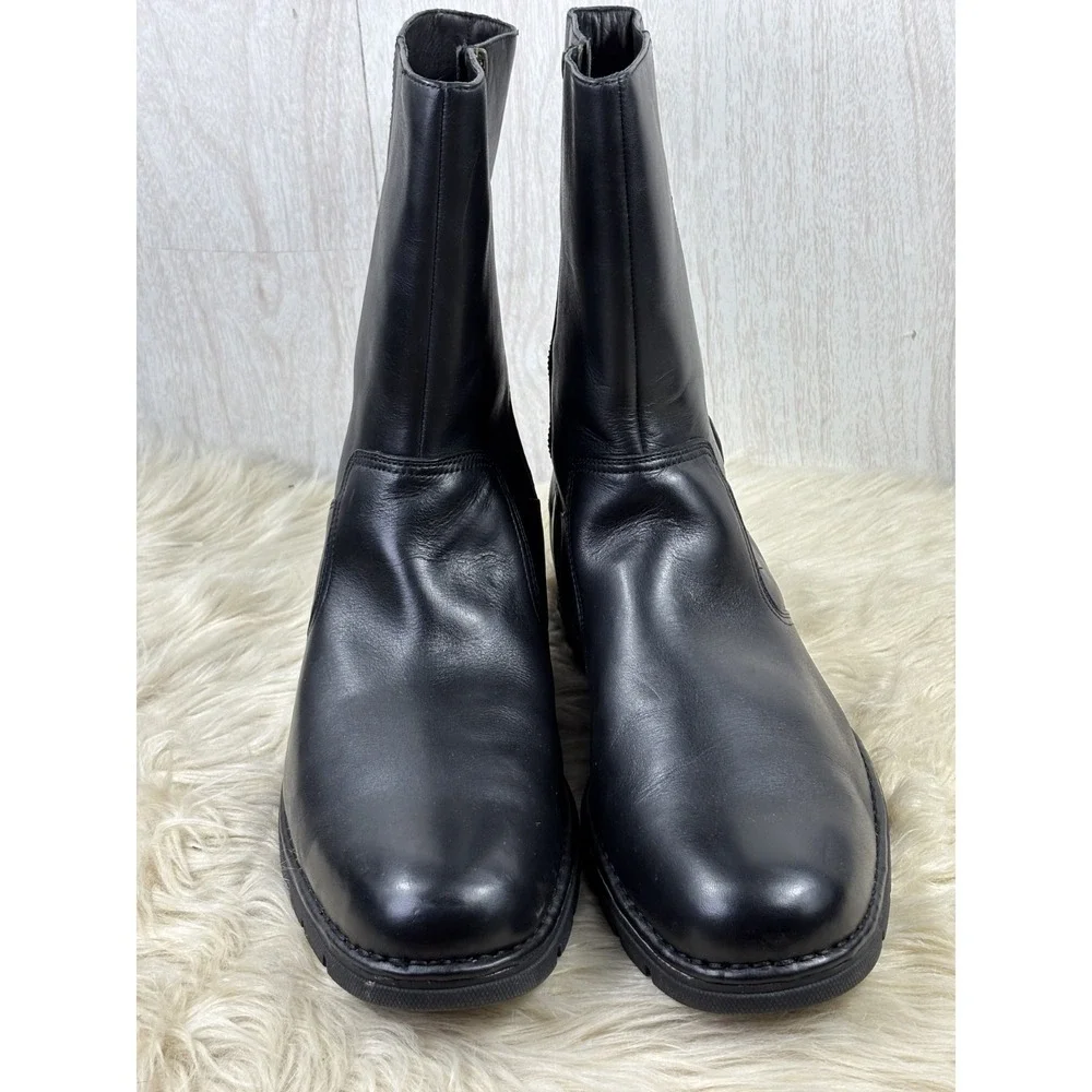 Cole Haan Air Reno Engineer Boots Black Leather Buckle Zip Mens 16M Box